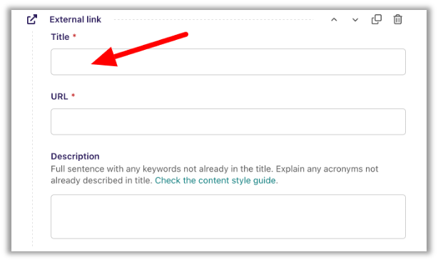 graphic interface of link component in about page