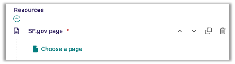 choose a page on about page resources section