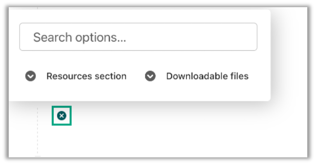 about page resources section with resource options expanded