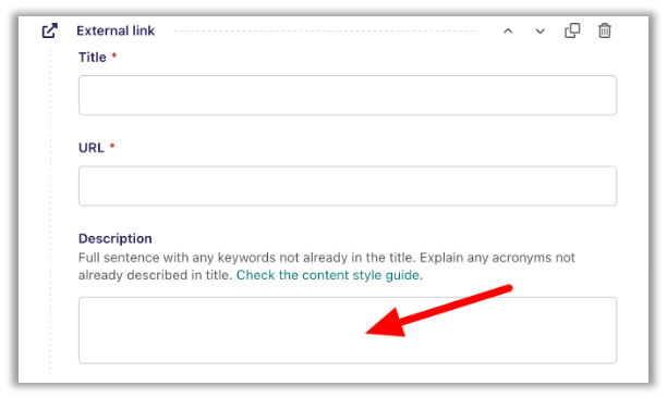 graphic interface of link component in about page